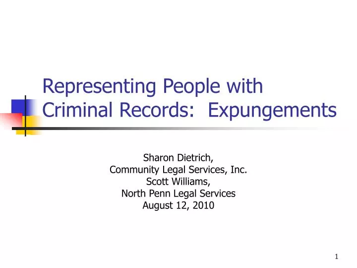 representing people with criminal records expungements