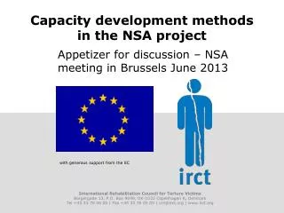 Capacity development methods in the NSA project