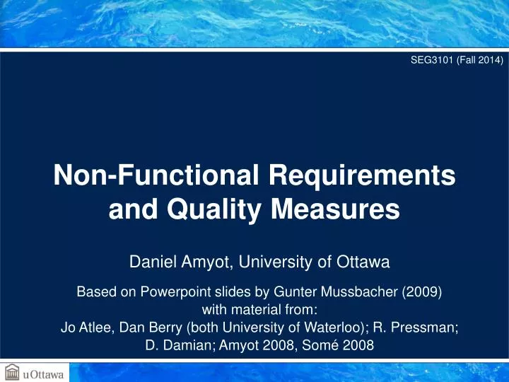 non functional requirements and quality measures