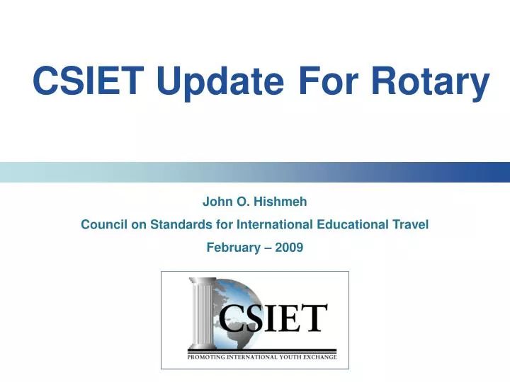 csiet update for rotary