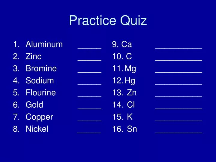 practice quiz