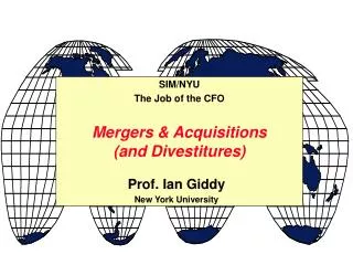Mergers &amp; Acquisitions (and Divestitures)