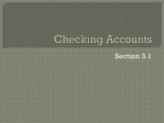 Checking Accounts