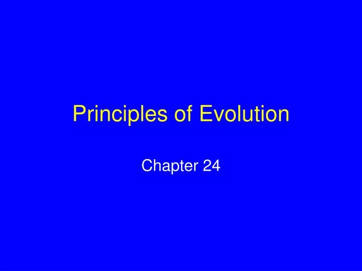 principles of evolution