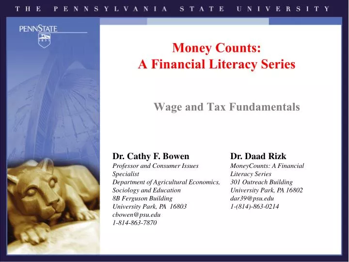 money counts a financial literacy series