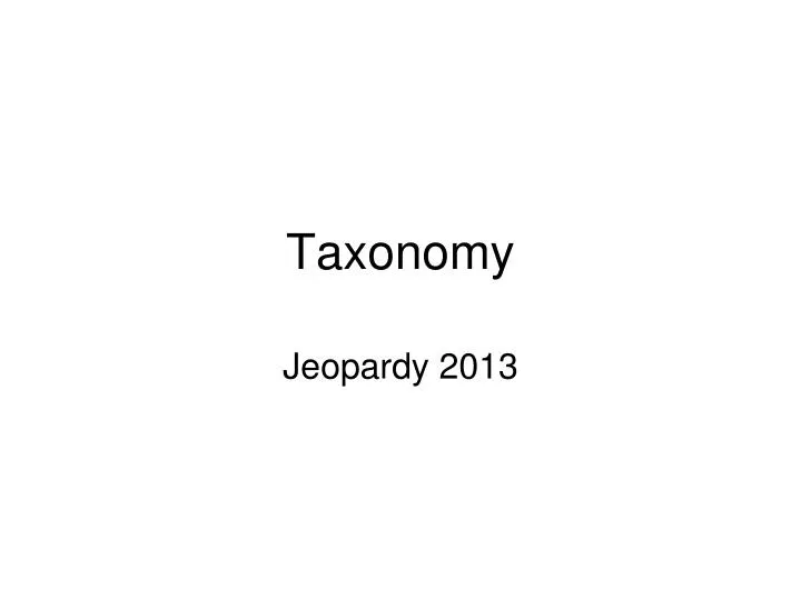 taxonomy