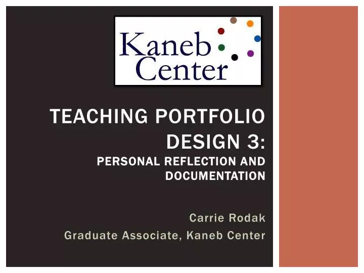 teaching portfolio design 3 personal reflection and documentation