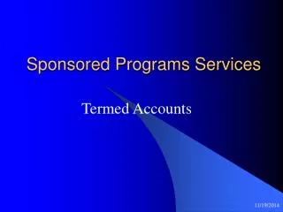 Sponsored Programs Services