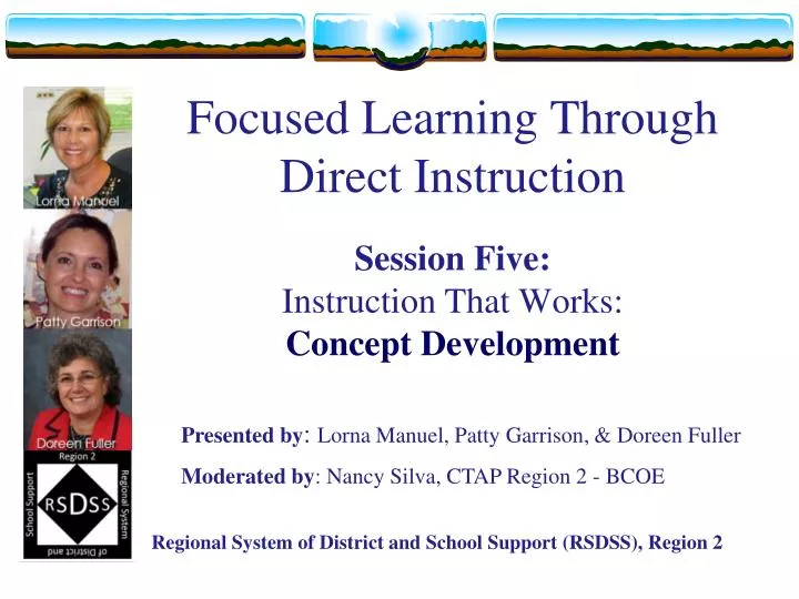focused learning through direct instruction session five instruction that works concept development