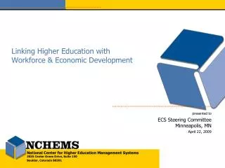Linking Higher Education with Workforce &amp; Economic Development