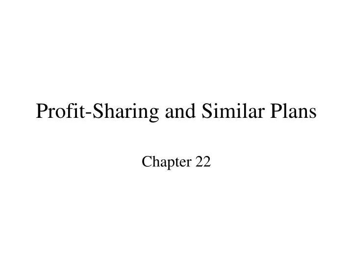 profit sharing and similar plans