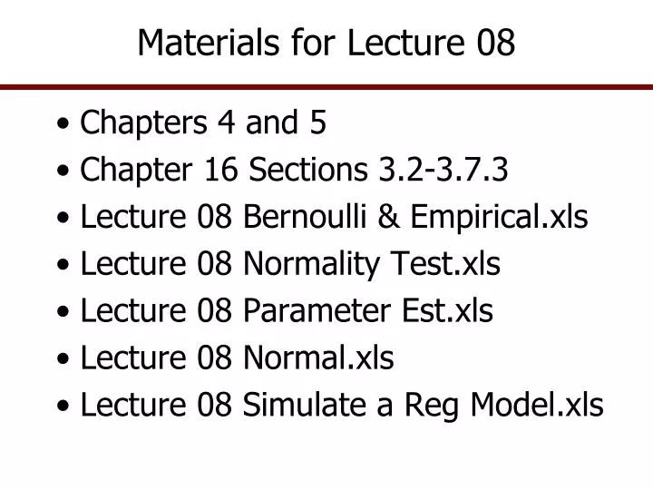 materials for lecture 08