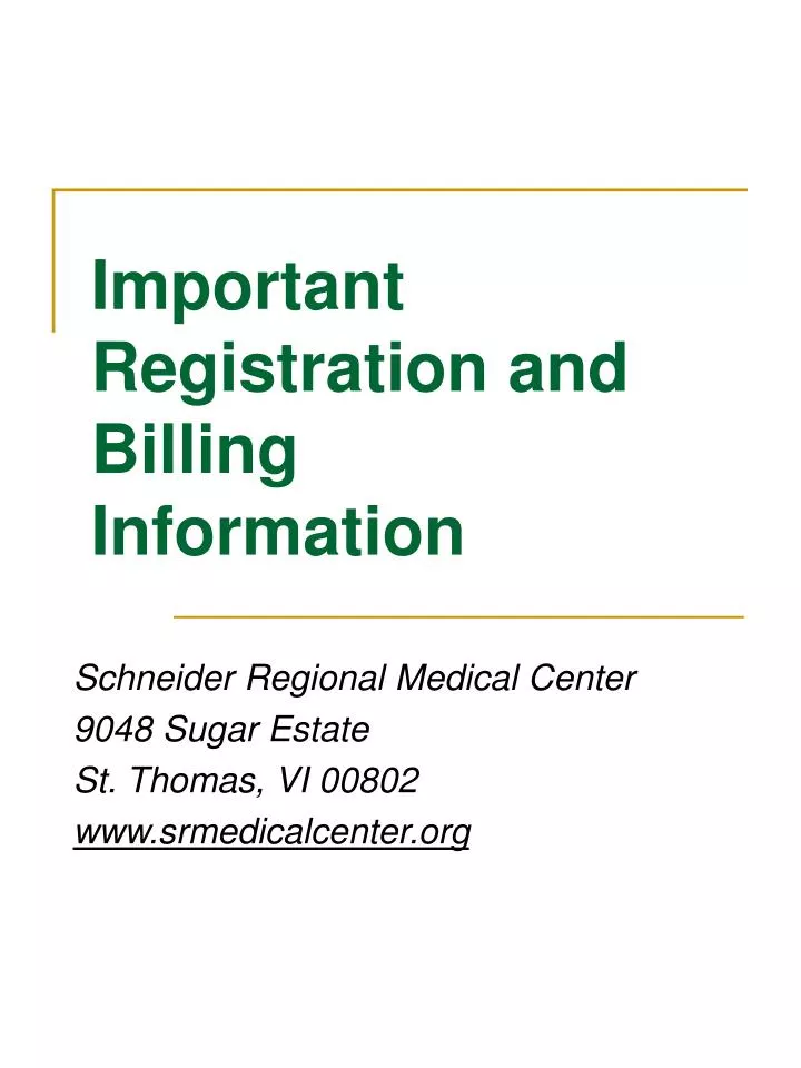 important registration and billing information