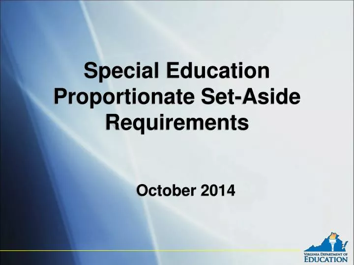 special education proportionate set aside requirements