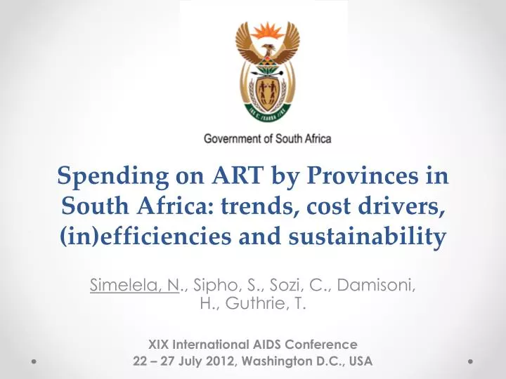 spending on art by provinces in south africa trends cost drivers in efficiencies and sustainability