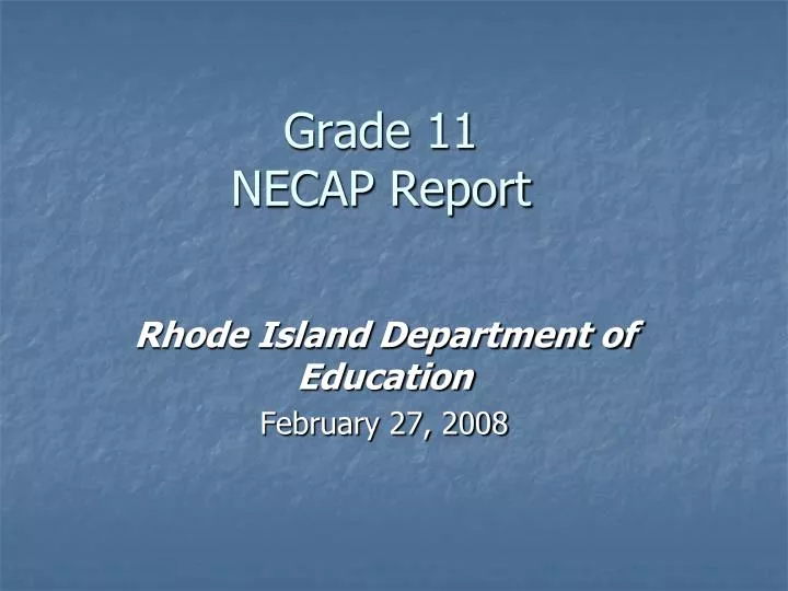 grade 11 necap report