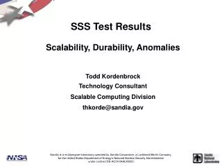 SSS Test Results