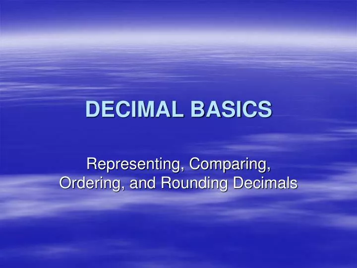 decimal basics