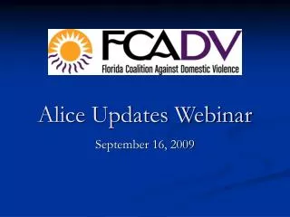 Alice Updates Webinar