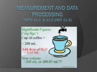 measurement and data processing Topic 11.1 &amp; 11.2 (not 11.3)