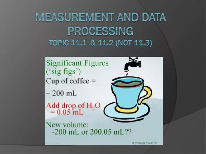 measurement and data processing topic 11 1 11 2 not 11 3