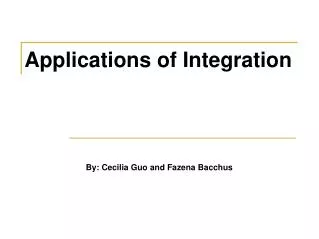 applications of integration