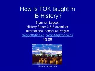 How is TOK taught in IB History?