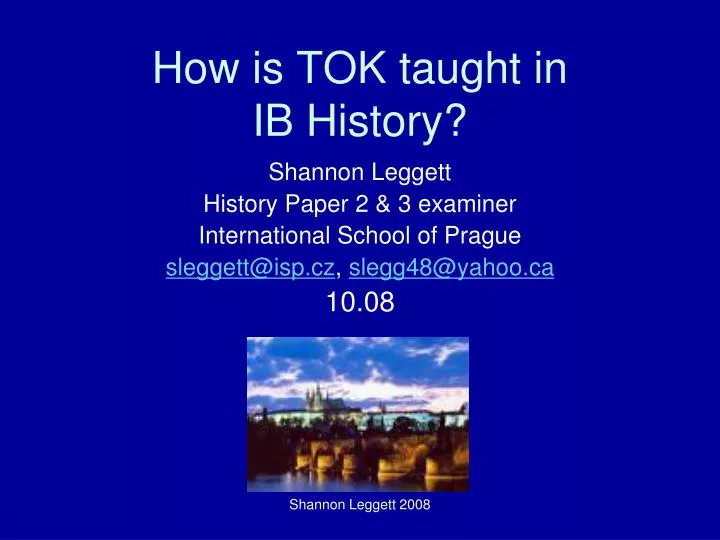 how is tok taught in ib history