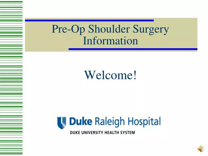 pre op shoulder surgery information