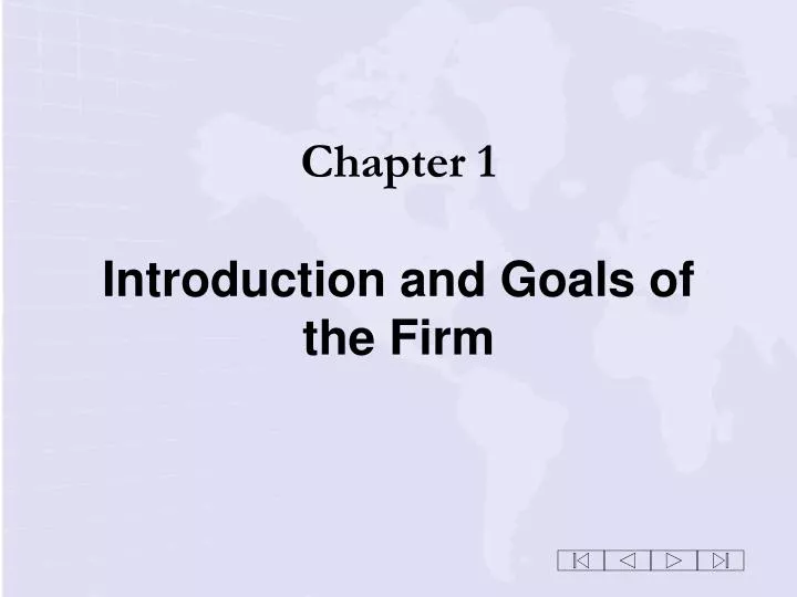 chapter 1 introduction and goals of the firm