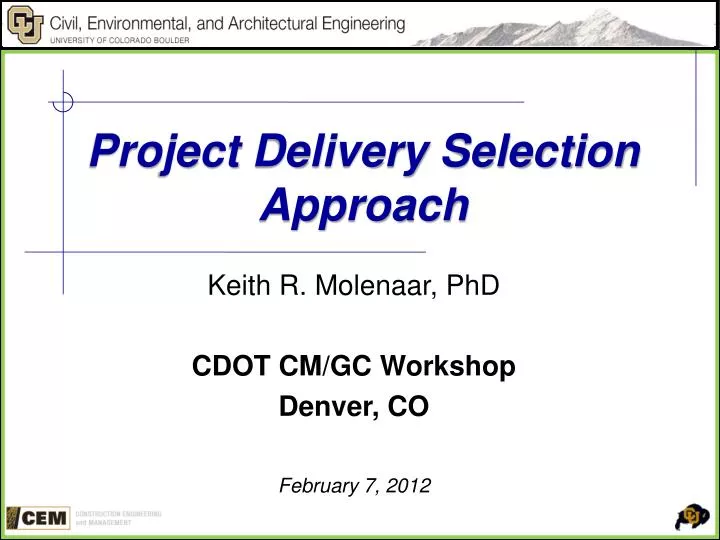 project delivery selection approach