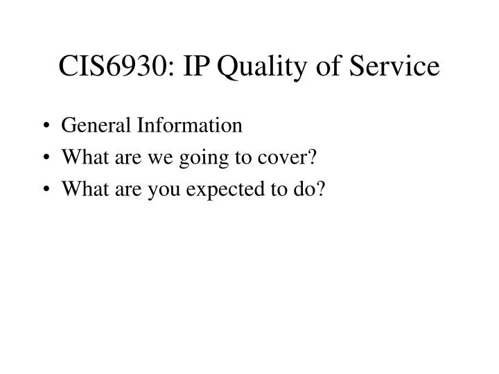 cis6930 ip quality of service