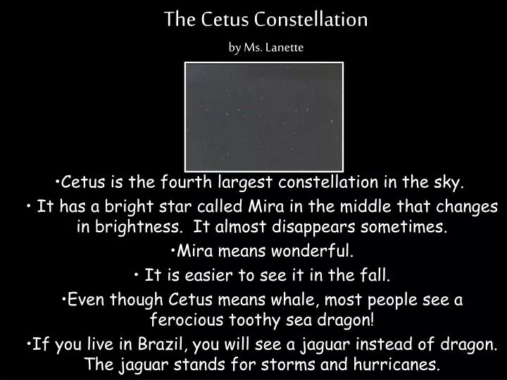 the cetus constellation by ms lanette