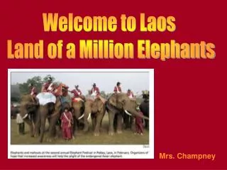 Welcome to Laos Land of a Million Elephants