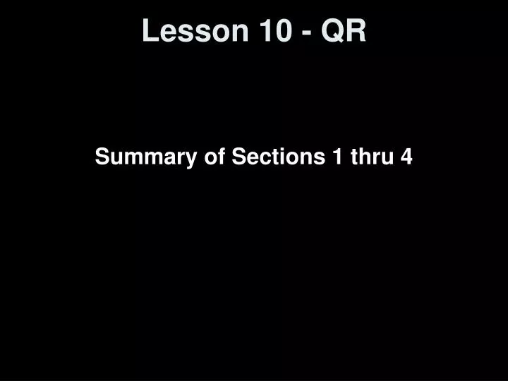 lesson 10 qr