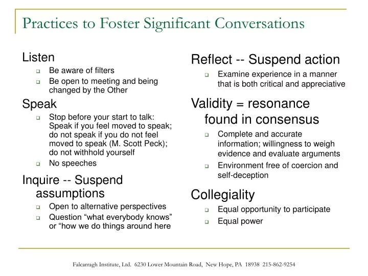 practices to foster significant conversations