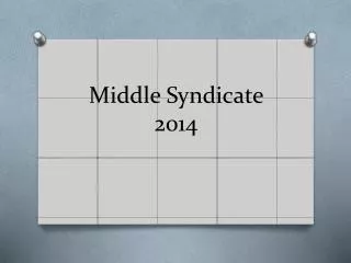Middle Syndicate 2014