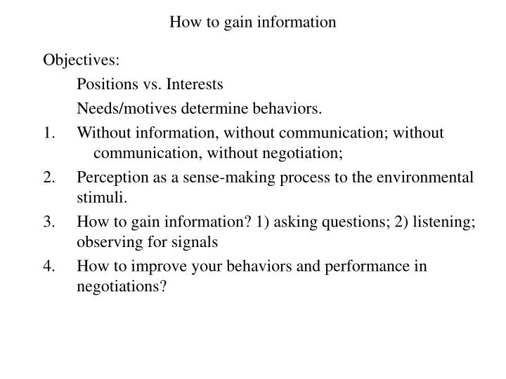 how to gain information