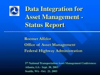 5 th National Transportation Asset Management Conferences
