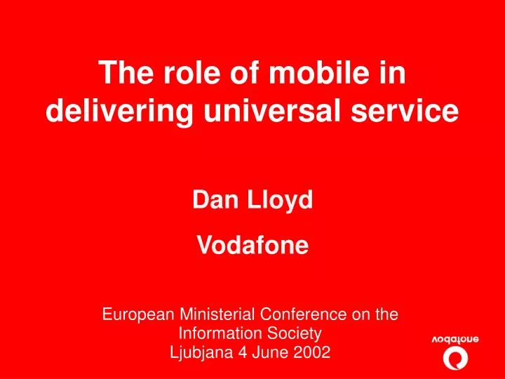 the role of mobile in delivering universal service