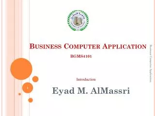 Business Computer Application