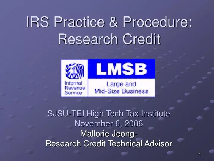 irs practice procedure research credit