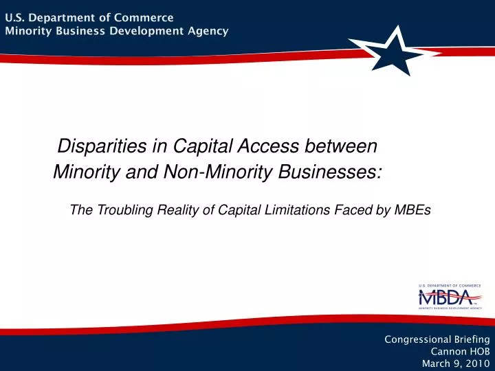 disparities in capital access between minority and non minority businesses