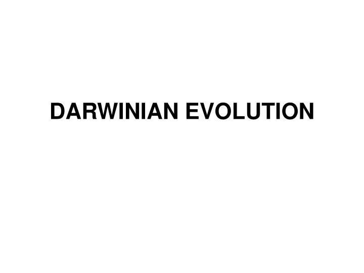 darwinian evolution