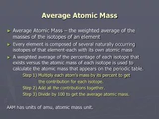 Average Atomic Mass