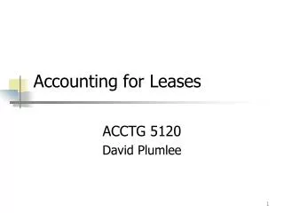Accounting for Leases