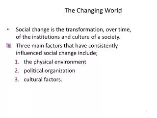 the changing world