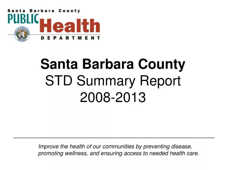 santa barbara county std summary report 2008 2013