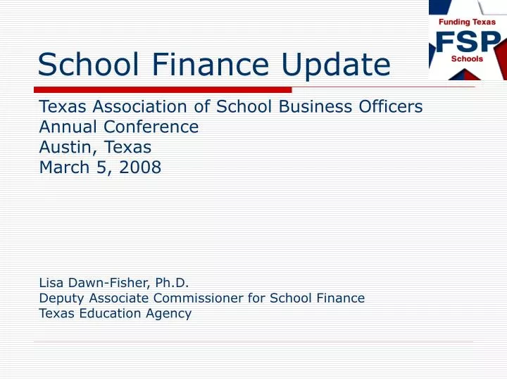 school finance update