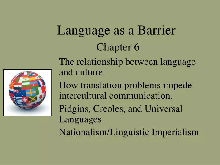 language as a barrier chapter 6